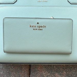 Kate Spade Staci Large Slim Bifold Wallet Crystal Blue